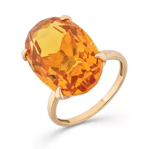 106655-007-0309 Кольцо (Ag 925) Цитрин овал 14*20
